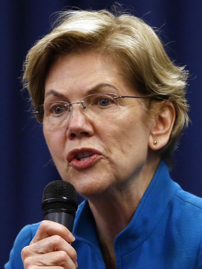 Elizabeth Warren sis looking for a good result on Super Tuesday. Picture: AP