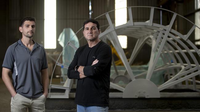 Business owner Angie Romas, right, and son Adam. Picture: Arsineh Houspian