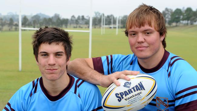 (L-R) Australian Schoolboys: James Tedesco and Matthew Groat when in year 12 at St Greg's.