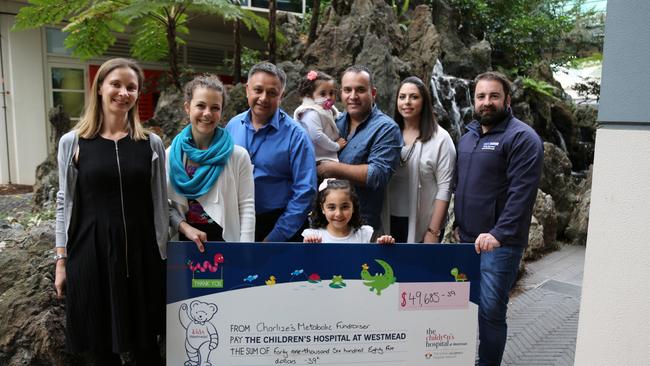 Supporters join members of the Gravina family who raised more than $49,000 for The Children's Hospital, at Westmead to fund research into genetic diseases. The tally now stands at $60,000.