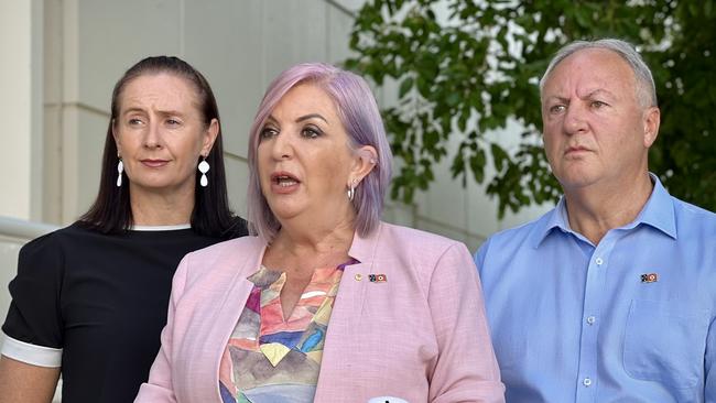 NT Domestic Violence Prevention Minister Robyn Cahill (centre). Picture: Fia Walsh.