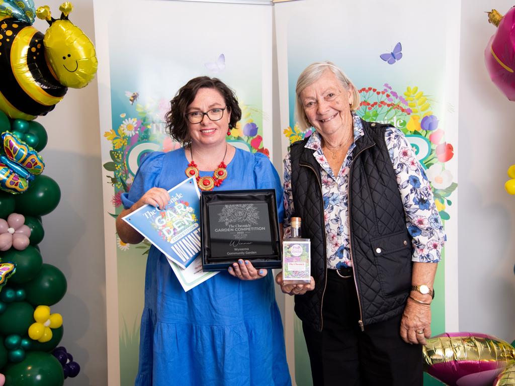 Not for Profit garden winners, Rochelle Mensarey (left) and Charmaine Martin from Wyreema Community Garden.Chronicle Garden Competition, awards presentation at Oaks Toowoomba Hotel.Thursday September 14, 2023