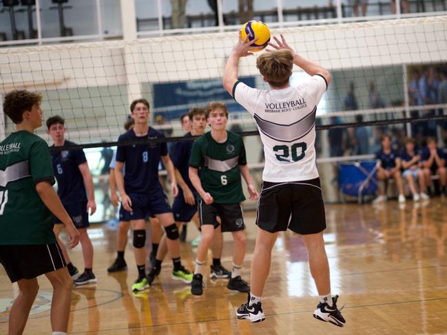 Brisbane Boys' College (BBC) verse Brisbane Grammar School (BGS) in round 1 GPS volleyball 2023