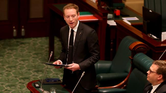 Opposition Leader David Speirs speaks in parliament. Picture: NCA NewsWire / Kelly Barnes