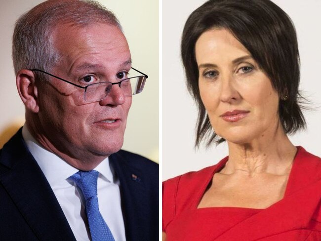 Scott Morrison and Virginia Trioli. Pictures: Jason Edwards; ABC