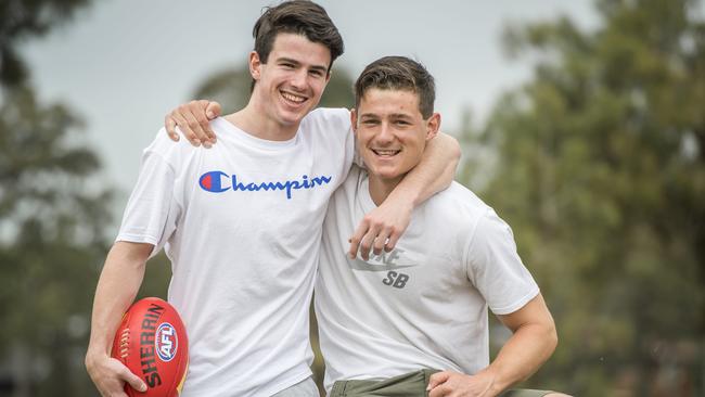 Andrew Brayshaw (left) with brother Hamish. Picture: Jason Edwards