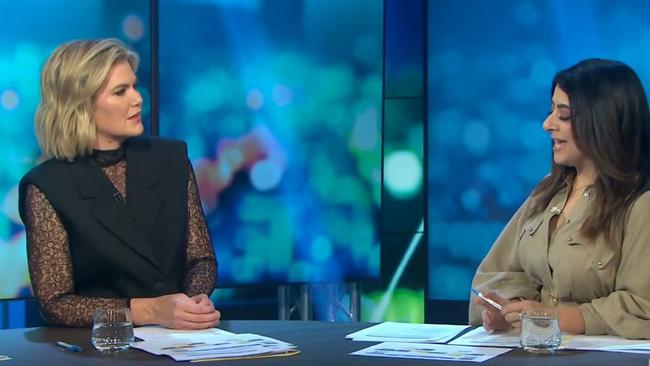 Youssef thanked Harris for her segment on the gender pain gap. Picture: Channel 10