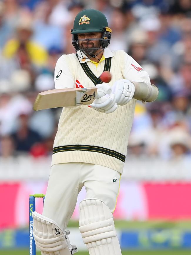 The GOAT batted while injured. (Photo by Stu Forster/Getty Images)