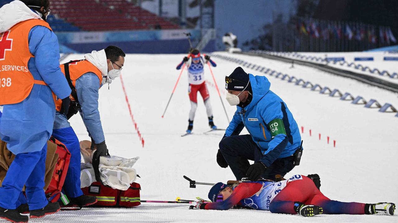 Beijing Winter Olympics 2022 Ingrid Landmark Tandrevold collapses, video, images, scary scenes, biathlon result