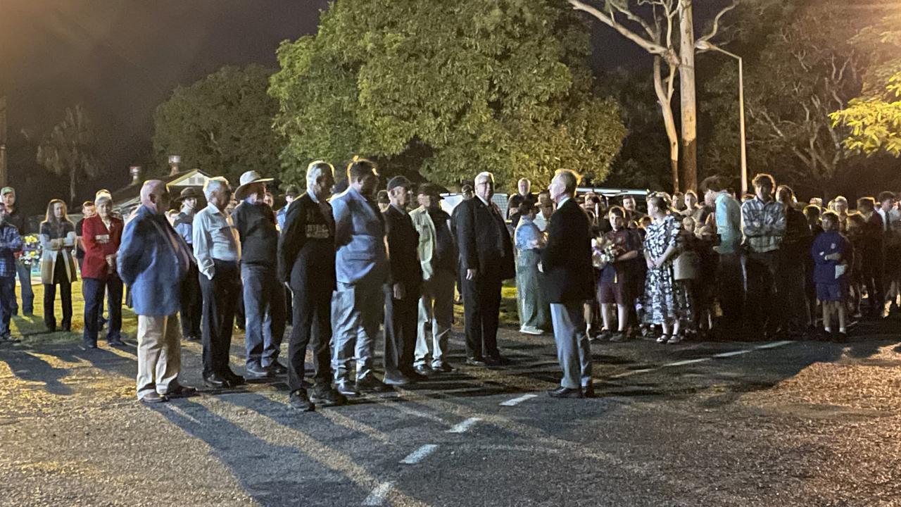 Hundreds gathered at Farleigh Mill just after 5am to join the Farleigh-Northern Beaches RSL sub branch service. Photo: Fergus Gregg