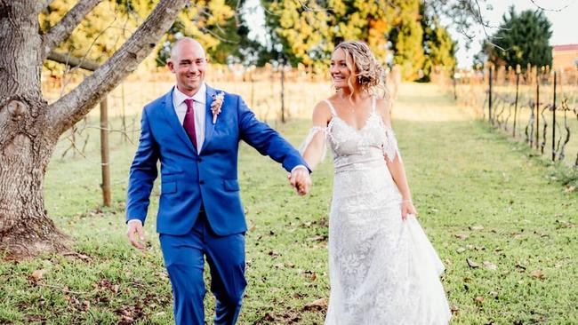 Mount Tamborine murder victim Matthew Berry and Edwina on their wedding day. Source: Facebook