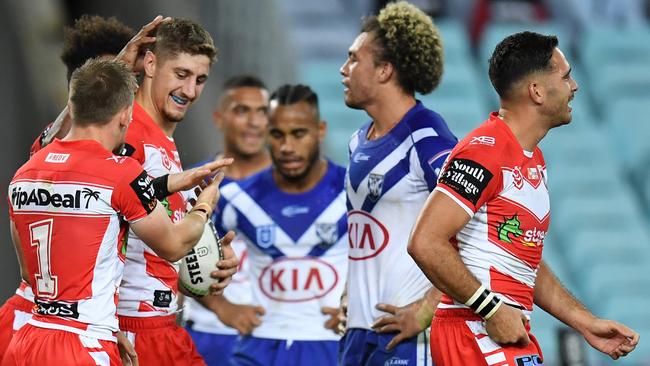 Bulldogs fans should get used to watching their rivals celebrate. Image: AAP Image/Dean Lewins