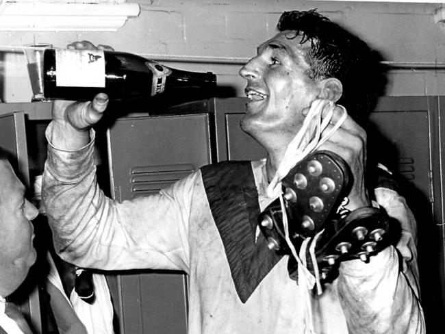 St George Norm Provan celebrates his tenth-straight premiership. Picture: Supplied