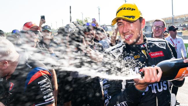 Chaz Mostert celebrates after winning race 3 of the Darwin Triple Crown. Picture: Daniel Kalisz/Getty Images