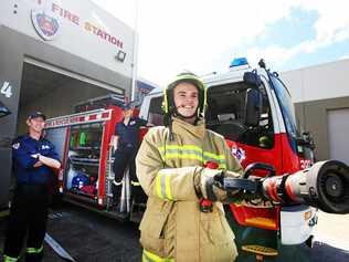 ALL WELCOME: Tyson King, Cyndell Bowe and Aaron Hodgson from Banora Point Fire and Rescue. Picture: Scott Powick