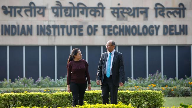 Ph.D candidate Madhumita Ramakrishna with UQ Chancellor and former High Commissioner of Australia to India Mr Peter Varghese AO in India. Photo: Cameron Laird