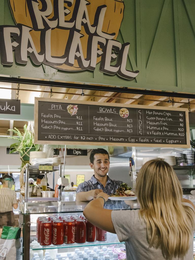 Real Falafel owner Mitch Aldawsar at the stall. Picture: Lumiant Photography