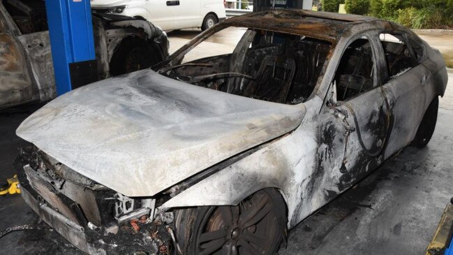 Police have also released images of the burned cars. Picture: NSW Police
