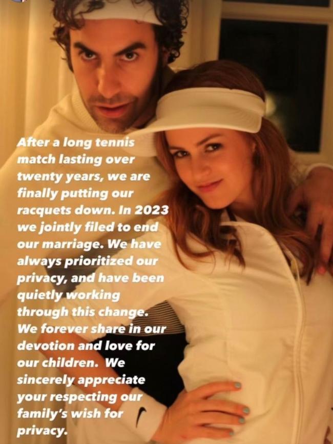 Fisher and Sacha Baron Cohen announced their divorce in April. Picture: Instagram/islafisher