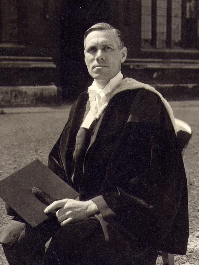 Tom Dunbabin as a senior proctor at All Souls College, Oxford, in 1949.