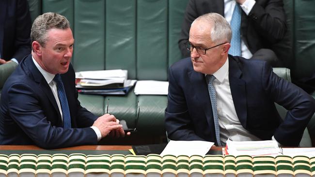 Christopher Pyne (left) and Prime Minister Malcolm Turnbull. Picture: AAP