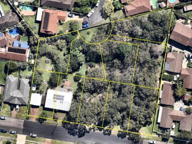 Kariong subdivision: Map showing arrangement of lots 11-25 Milyerra Road, Kariong.