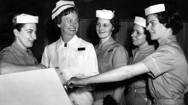 Matron Vivian Bullwinkel in 1963 with some of her nursing staff at Fairfield Hospital.