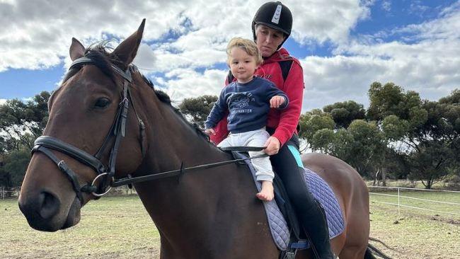 Karin with her son Luka. Picture: 9News