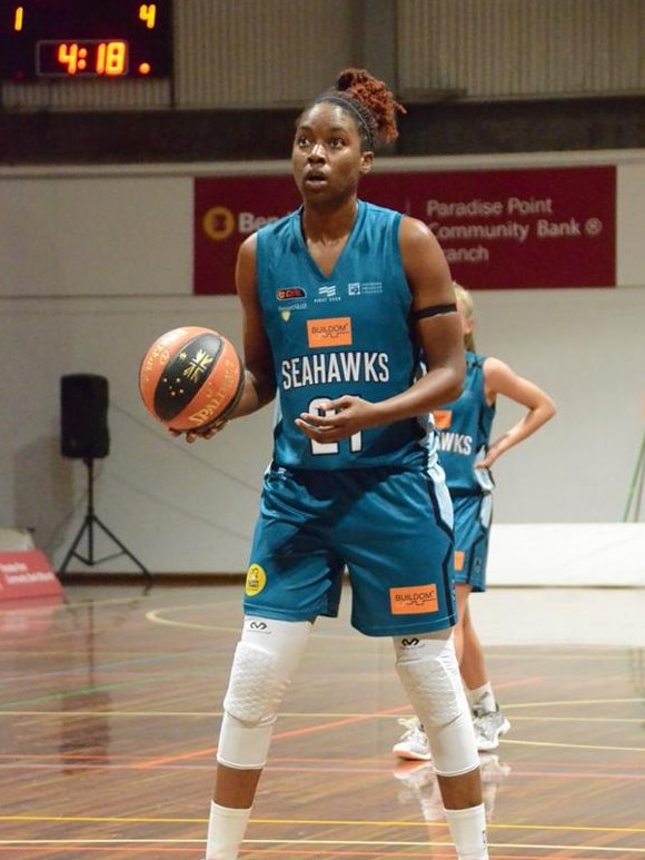 Deja Middleton in action for the Seahawks against the Brisbane Capitals. Picture: Fan Fair