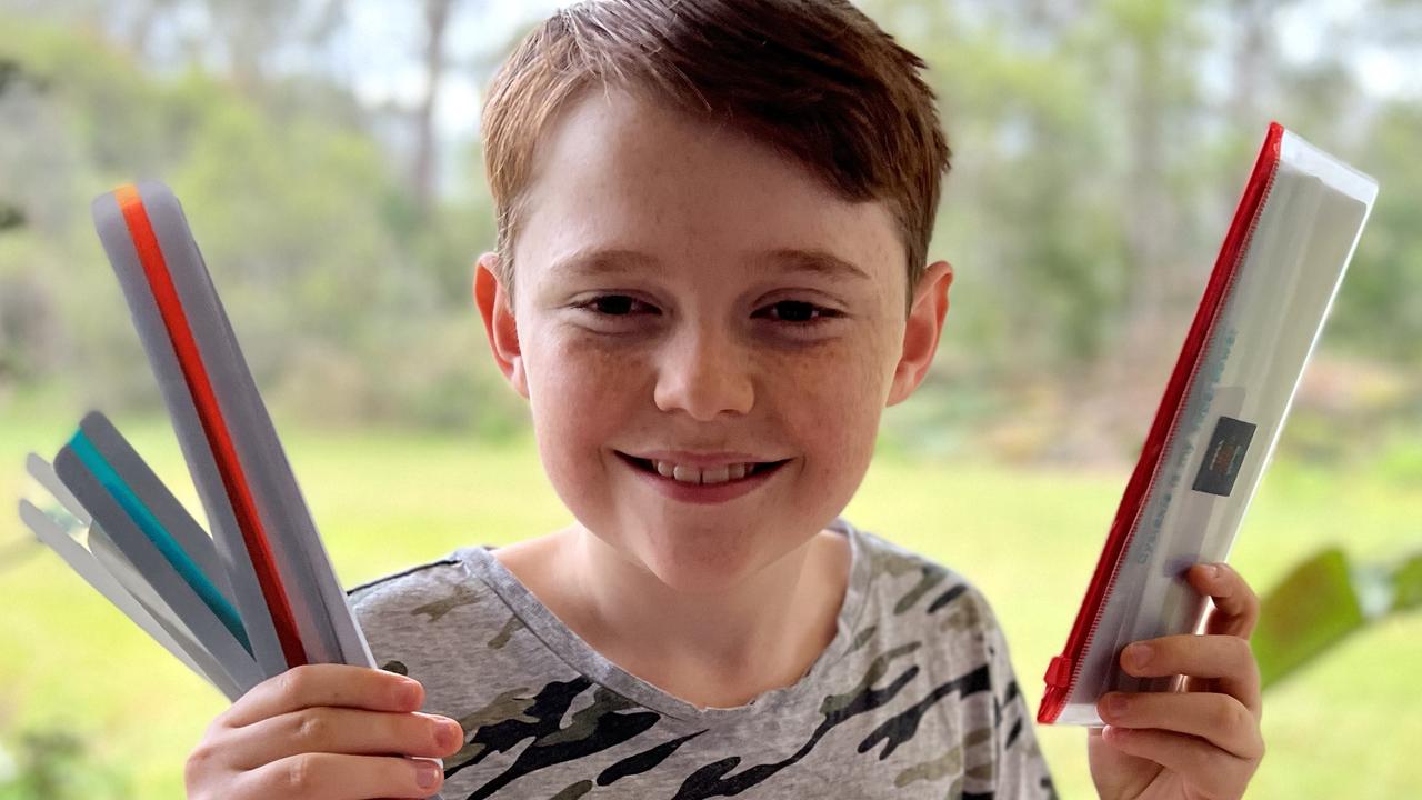 Levi Anderton, 11, runs his own online business called mydyslexiashop.com.au, selling reading rulers than can help other kids like him to read. His story is featured in Scott Pape's new book, Barefoot Kids: Your Epic Money Adventure.