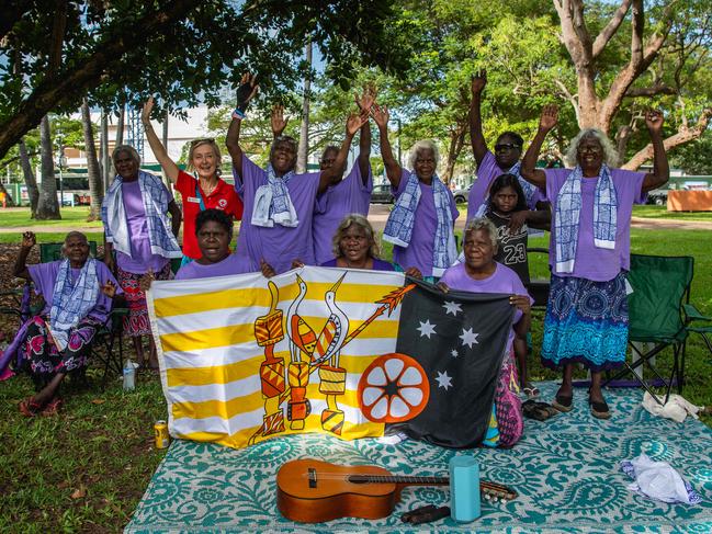 Wangatunga Strong Women's Group as Territorians banded together to march the streets of Darwin in commemoration of the upcoming International Women's Day. Picture: Pema Tamang Pakhrin