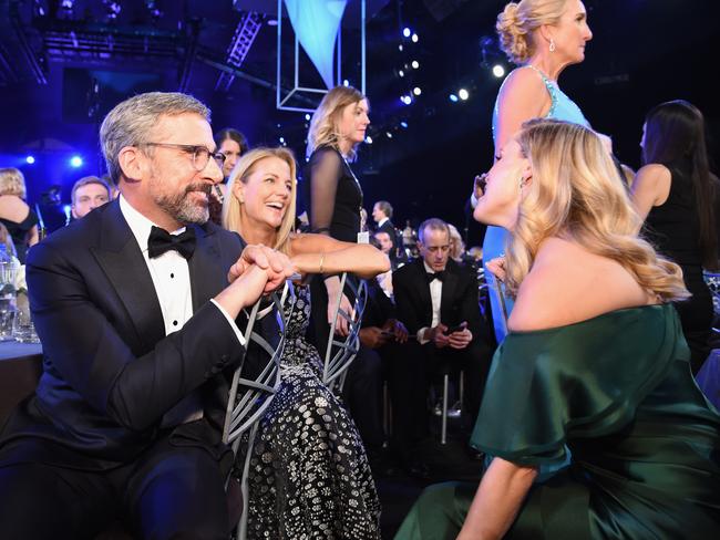 Steve Carell, Nancy Carell and Reese Witherspoon attend the 24th Annual Screen Actors Guild Awards at The Shrine Auditorium on January 21, 2018 in Los Angeles, California. Picture: Getty