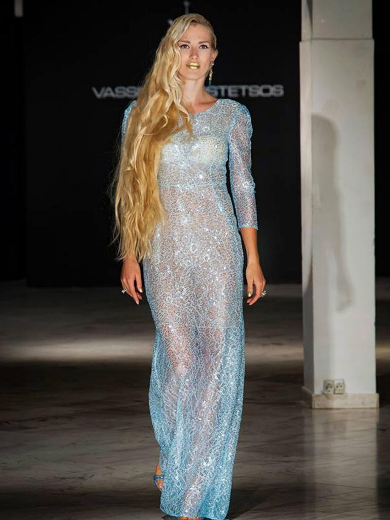 Former Playboy model Viktoria Karida on the catwalk. Picture: Supplied