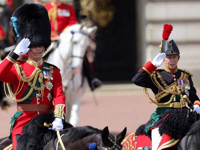 Prince William with his aunt, Princess Anne. Picture: AFP