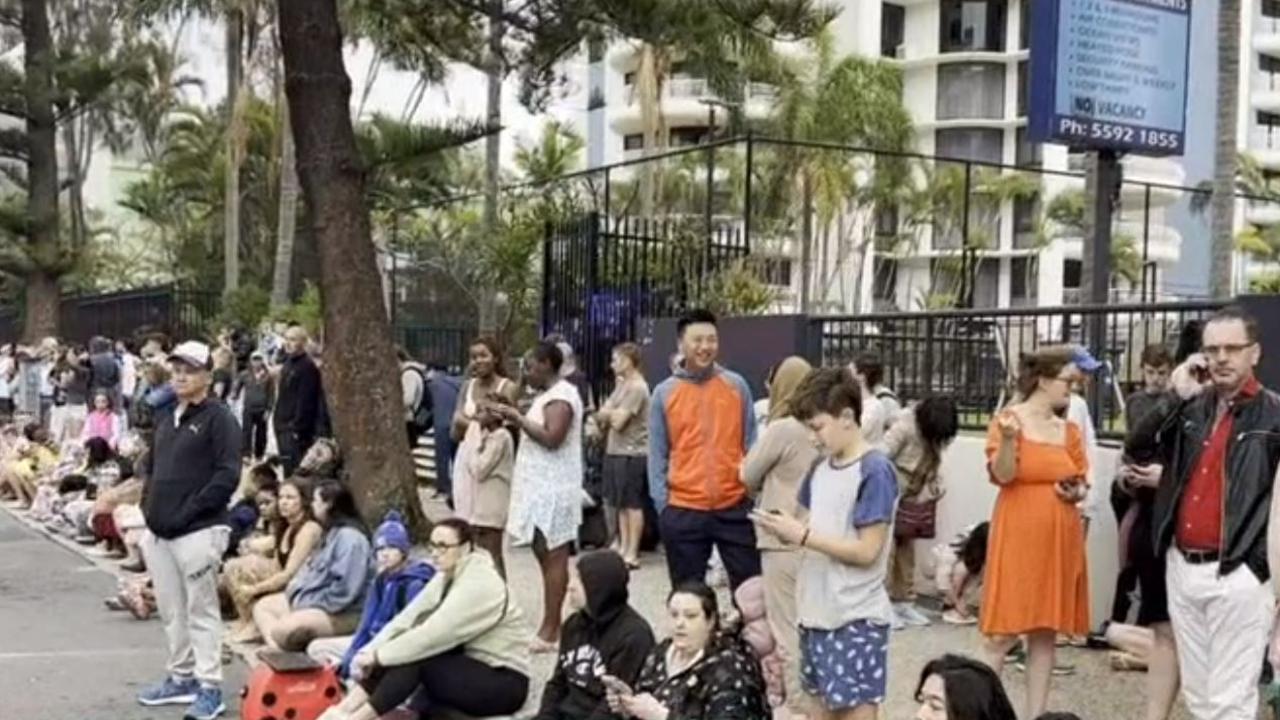 Hundreds of people were evacuated from the skyscraper. Picture: Sunrise