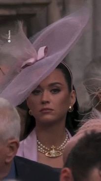 Katy Perry arrives at the coronation of King Charles III