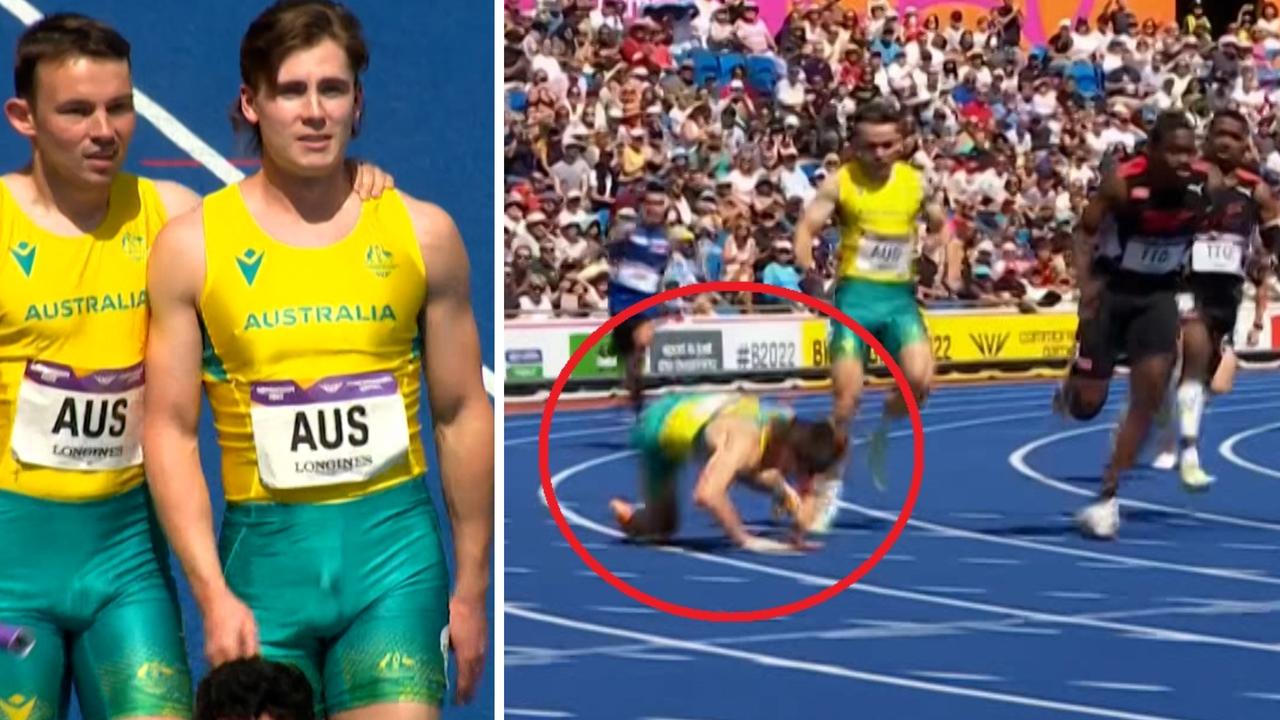 Rohan Browning fell in the relay.
