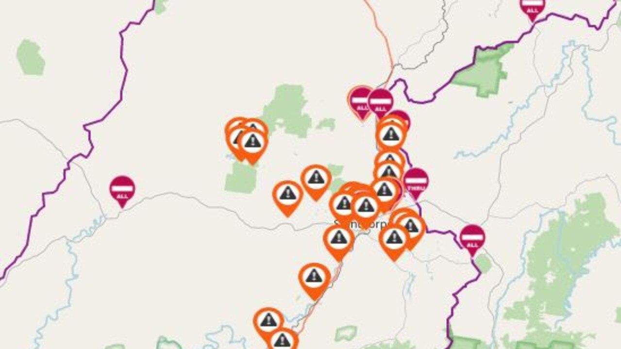 Roads closed due to flooding across Stanthorpe and Granite Belt. Picture: SDRC