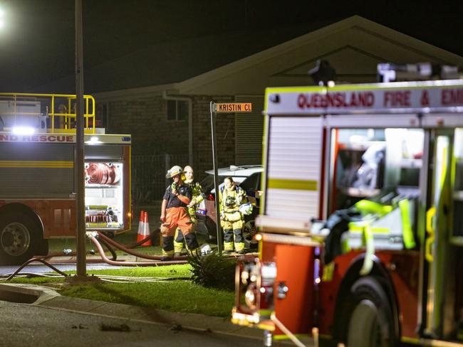 Scene of a siege and house fire in Kirsten Close, Gracemere, on March 19, 2022.