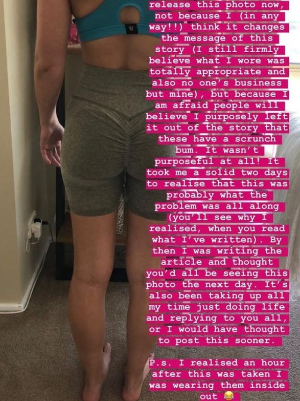 The story sparked outrage with many arguing women should be allowed to wear what they want. Picture: Instagram