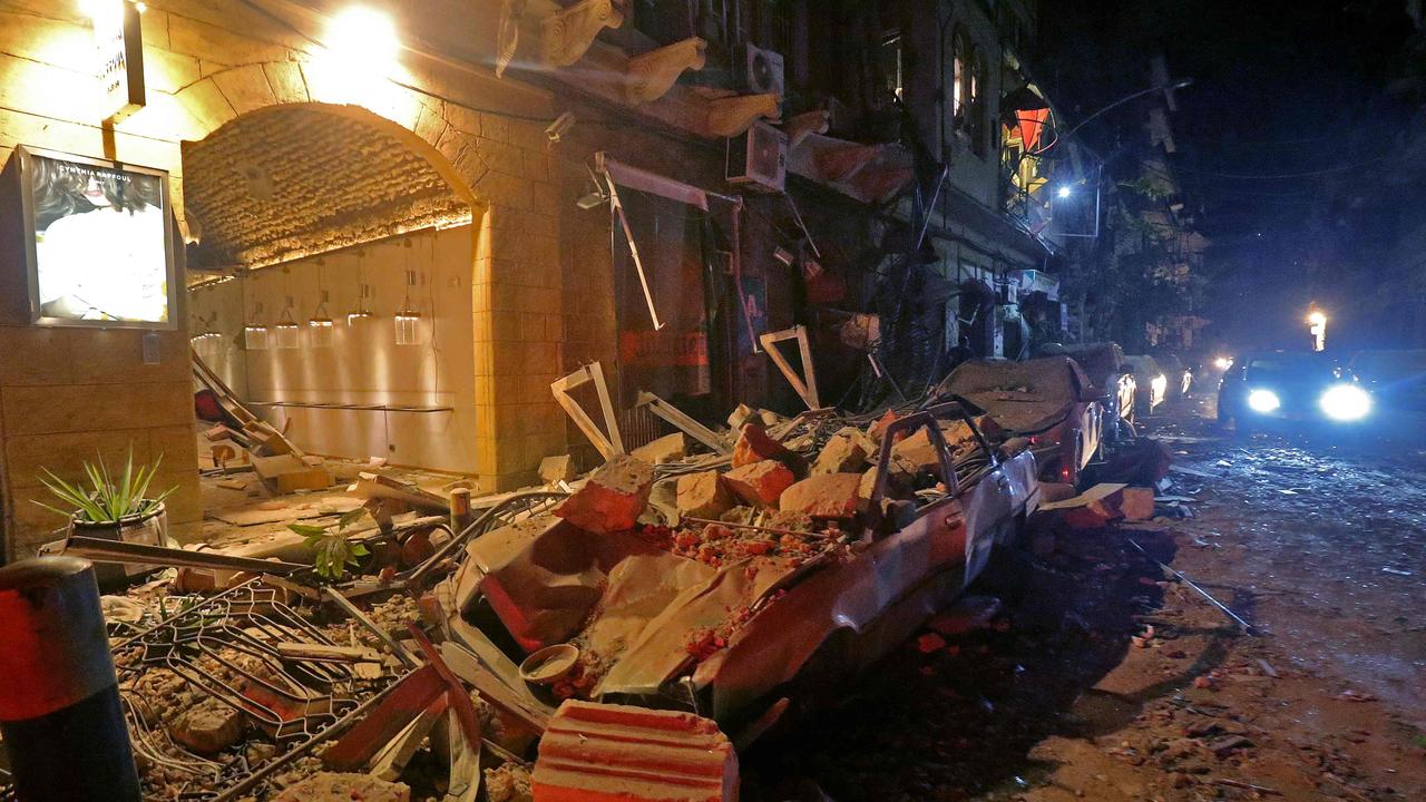 The destruction in the Gemmayzeh area in the centre of Beirut. Picture: AFP