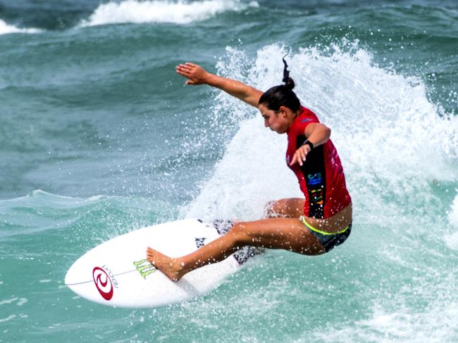 Tyler Wright surfing ahead of the 2018 season where she will chase her third world crown.