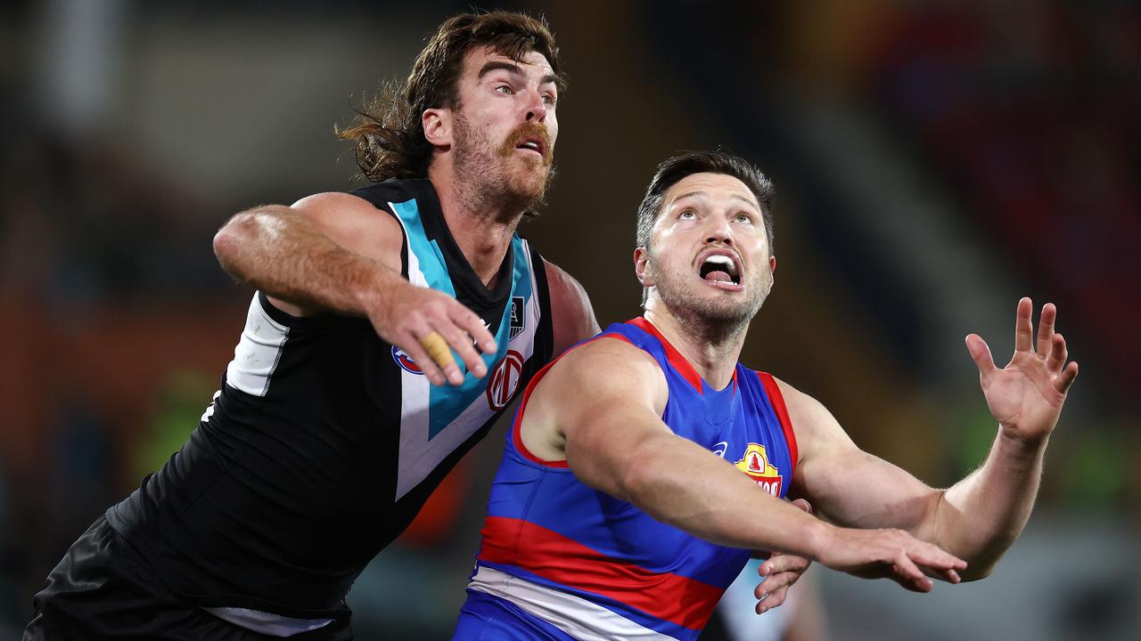 Western Bulldogs ruckman Stefan Martin needs to bring some aggression early for the Bulldogs. Picture: Michael Klein