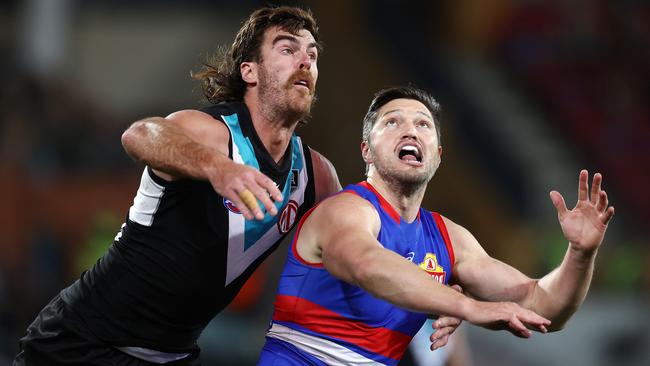 Western Bulldogs ruckman Stefan Martin needs to bring some aggression early for the Bulldogs. Picture: Michael Klein