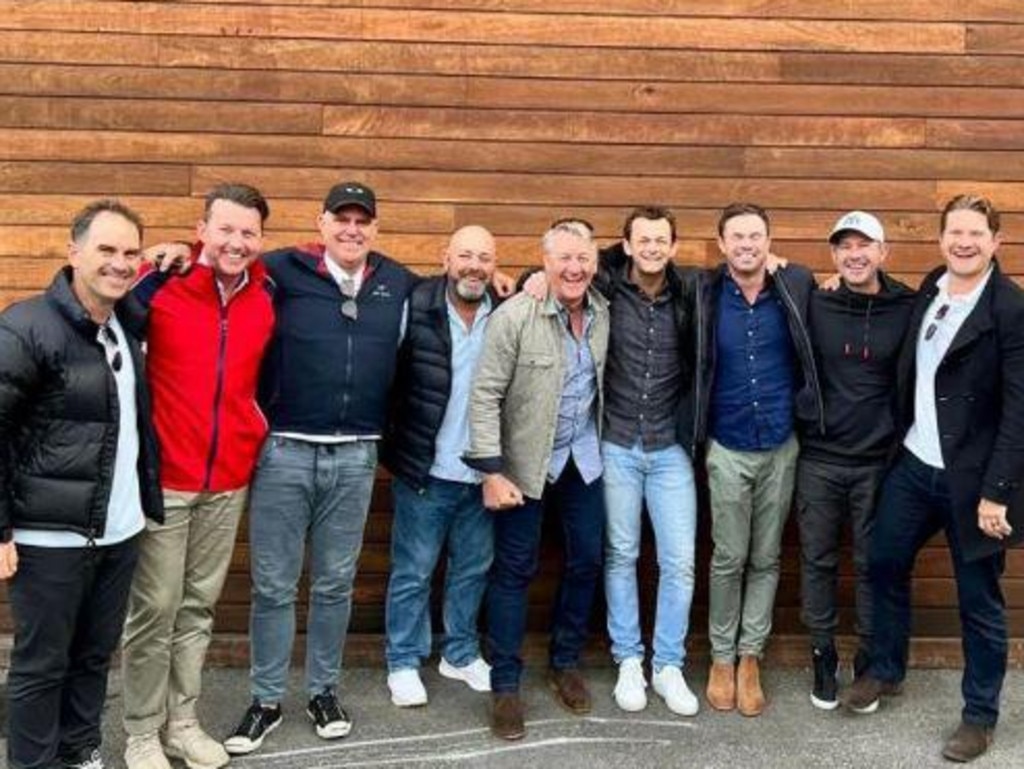 The gathering of Shane Warne and Andrew Symonds’ ex-teammates on the Mornington Peninsula. Picture: Supplied