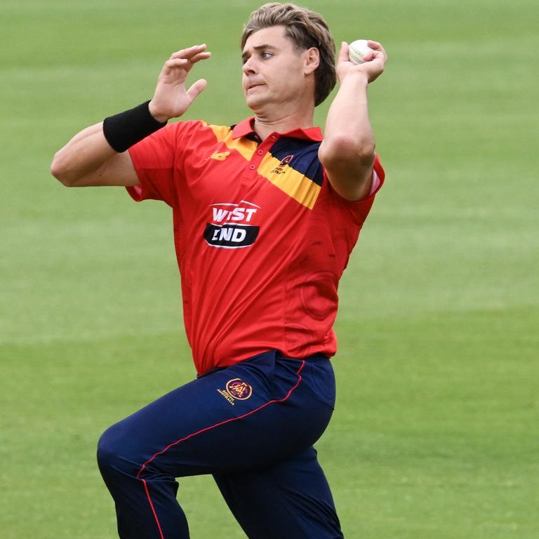 South Australian left-armer Spencer Johnson claimed four wickets as he was also recalled to Australia’s ODI squad on Wednesday. Picture: Mark Brake / Getty Images