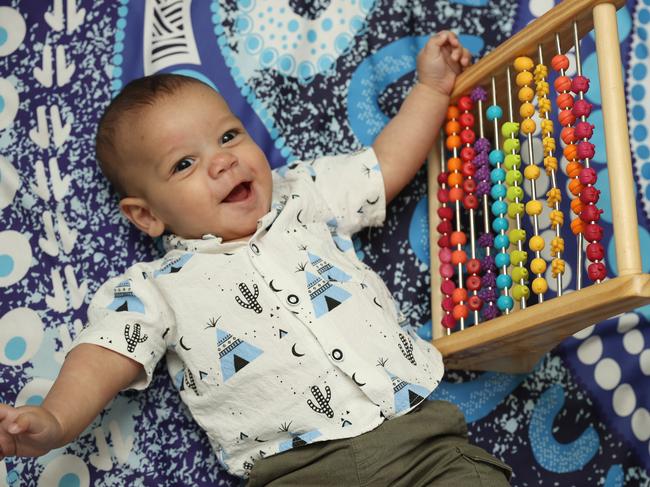 Dante Baira, 8 months, was one of 4000 babies born in 2023. Picture: Alison Wynd