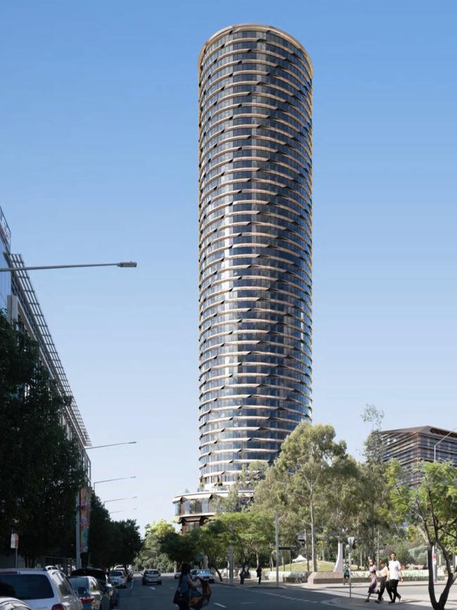 Artist impressions of the 45 storey tower for Australia Ave, Sydney Olympic Park