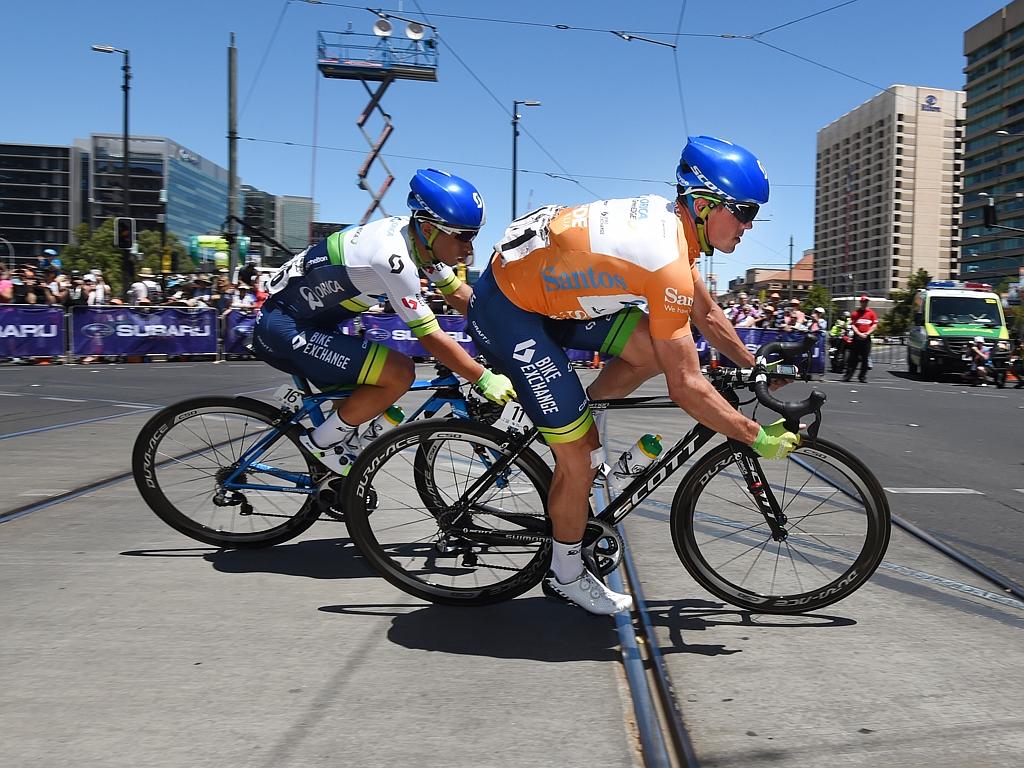 Overall leader Simon Gerrans takes a corner.