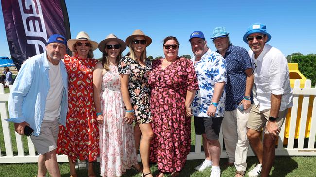 MELBOURNE, AUSTRALIA - MARCH 2 2024 The crew from Scottys 50th Attend the Wangaratta Cup Picture: Brendan Beckett